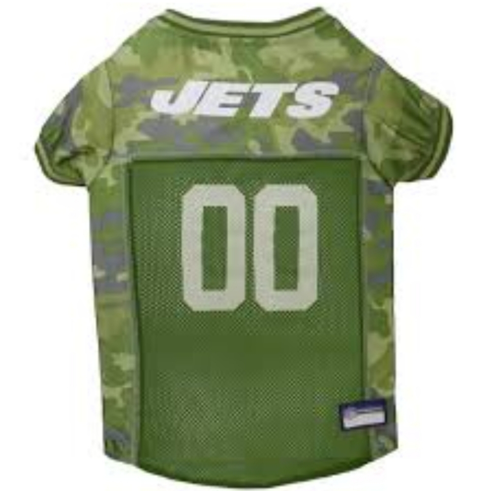 NFL New York Jets Camouflage Dog Jersey, Small. - CAMO